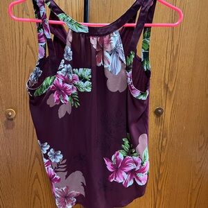 Express Pink and White Floral Tank Top